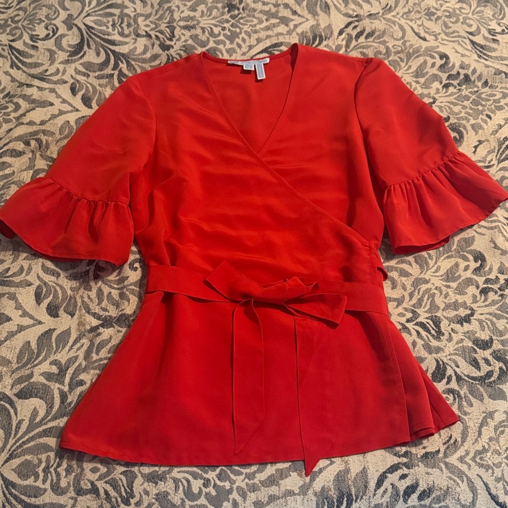 Draper James Vibrant Red Blouse